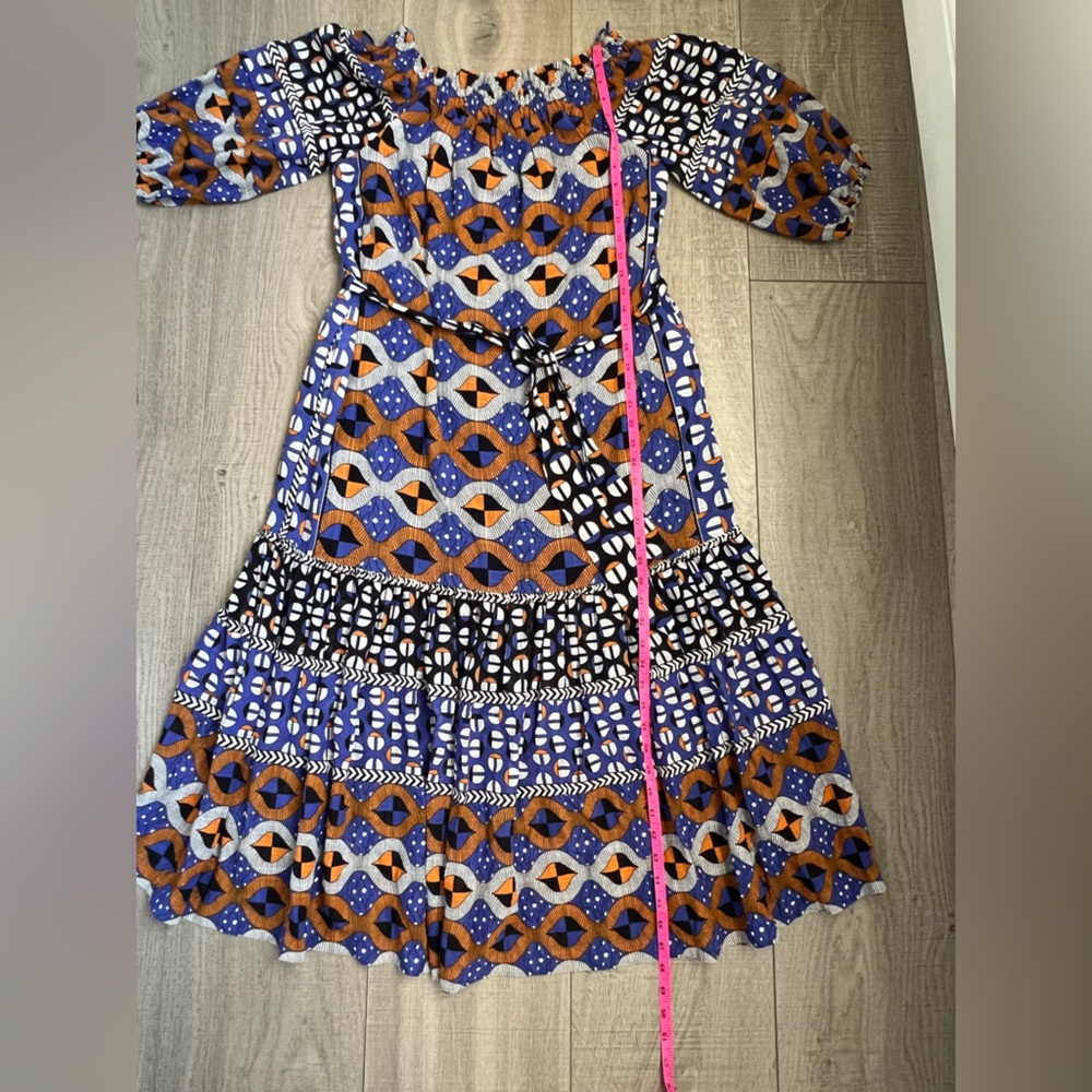 Anthropologie Abstract Flounced Off-The-Shoulder Patterned Maxi Dress - Picture 10 of 15